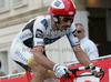 Fabian Cancellara of Switzerland (Team Saxo Bank) riding at the individual time trial in the first stage of Tour de France (15,5 km).  The individual time trial was held on Saturday, 4th of july in Monaco.  <br> 

