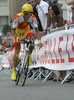 Alberto Contador Velasco of Spain (Astana) riding at the individual time trial in the first stage of Tour de France (15,5 km).  The individual time trial was held on Saturday, 4th of july in Monaco.  <br> 
