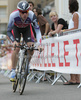 Cadel Evans of Australia (Silence Lotto) riding at the individual time trial in the first stage of Tour de France (15,5 km).  The individual time trial was held on Saturday, 4th of july in Monaco.  <br> 
