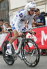Jussi Veikkanen of Finland (Francaise des Jeux) riding at the individual time trial in the first stage of Tour de France (15,5 km).  The individual time trial was held on Saturday, 4th of july in Monaco.  <br> 
