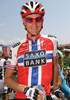 Kurt-Asle Arvesen of Norway (Team Saxo Bank) before the start of second stage of Tour de France from Monaco to Brignoles (187 km).  The second stage was held on Sunday, 5th of July.  <br> 
