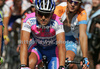 Marzio Bruseghin of Italy (Lampre NGC) finishing the second stage of Tour de France from Monaco to Brignoles (187 km).  The second stage was held on Sunday, 5th of July.  <br> 
