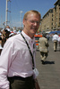 Famous rally driver Ari Vatanen rally df before the start of the third stage of Tour de France from Marseille to Le Grande Motte (196,5 km).  The third stage was held on Monday, 6th of July.  <br> 
