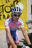 Simon Spilak of Slovenia (Lampre NGC) before the start of the third stage of Tour de France from Marseille to Le Grande Motte (196,5 km).  The third stage was held on Monday, 6th of July.  <br> 

