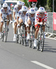Jussi Veikkanen of Finland (Francaise des Jeux) as the leader of the team  riding at the team time trial of the fourth stage of Tour de France from Montpellier to Montpellier (39 km).  The fourth stage was held on Tuesday, 7th of July.  <br> 
