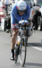 David Zabriskie of USA (Garmin Slipstream) riding at the team time trial of the fourth stage of Tour de France from Montpellier to Montpellier (39 km).  The fourth stage was held on Tuesday, 7th of July.  <br> 
