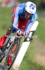 Jerome Coppel of France riding during Men Elite UCI Road cycling World Championships time trial race in Mendrisio, Switzerland. 49.8km long Men Elite time trial race was held in Mendrisio, Switzerland, on 24th of September 2009.

