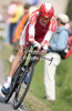 Lars Ytting Bak of Denmark riding during Men Elite UCI Road cycling World Championships time trial race in Mendrisio, Switzerland. 49.8km long Men Elite time trial race was held in Mendrisio, Switzerland, on 24th of September 2009.
