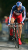 Jean-Christophe Peraud of France riding during Men Elite UCI Road cycling World Championships time trial race in Mendrisio, Switzerland. 49.8km long Men Elite time trial race was held in Mendrisio, Switzerland, on 24th of September 2009.
