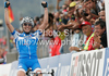 Winner Tatiana Guderzo of Italy celebrating her victory in Women Elite UCI Road cycling World Championships road race in Mendrisio, Switzerland. 124.2km long Women Elite road race was held in Mendrisio, Switzerland, on 26th of September 2009.
