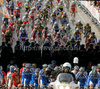 Italian team was leading peloton out of start during Men Elite UCI Road cycling World Championships road race in Mendrisio, Switzerland. 262.2km long Men Elite road race was held in Mendrisio, Switzerland, on 27th of September 2009.
