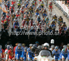 Italian team was leading peloton out of start during Men Elite UCI Road cycling World Championships road race in Mendrisio, Switzerland. 262.2km long Men Elite road race was held in Mendrisio, Switzerland, on 27th of September 2009.
