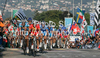 Cyclists riding during Men Elite UCI Road cycling World Championships road race in Mendrisio, Switzerland. 262.2km long Men Elite road race was held in Mendrisio, Switzerland, on 27th of September 2009.
