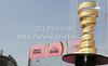 Trophy for the winner of the Giro di Italia before the start of the 15th stage of Giro d Italia from Mestre to Monte Zoncolan. The stage was 222 km long. The 15th stage of Giro d Italia 2010 from Mestre to Monte Zoncolan was held on Sunday, 23rd of May 2010 in Italy.
