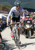 Charles Wegelius of Great Britain (Omega Pharma Lotto) riding the indivudal time trial of the 16th stage of Giro dItalia from St. Vigil (San Vigilio di Marebbe) to Kronplatz (Plan de Corones). The individual time trial was 12,9 km long. The 16th stage of Giro dItalia 2010 from St. Vigil (San Vigilio di Marebbe) to Kronplatz (Plan de Corones) was held on Tuesday, 25th of May 2010 in Italy.
