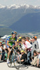 Robert Kiserlovski of Croatia (Liquigas Doimo) riding the indivudal time trial of the 16th stage of Giro dItalia from St. Vigil (San Vigilio di Marebbe) to Kronplatz (Plan de Corones). The individual time trial was 12,9 km long. The 16th stage of Giro dItalia 2010 from St. Vigil (San Vigilio di Marebbe) to Kronplatz (Plan de Corones) was held on Tuesday, 25th of May 2010 in Italy.
