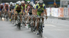 Peloton with the Liquigas Doimo rider in front riding at the race for 43. Grand prix Kranj - Memorial of Filip Majcen. The race was 177,3 km long and it was held on 29th of May, 2010 in Kranj, Slovenija.
