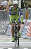Robert Kiserlovski of Croatia (Liquigas Doimo) riding during the individual time trial of the final 21st stage of Giro dItalia at Verona. The individual time trial was 15 km long. The final 21st stage of Giro dItalia 2010 at Verona was held on Sunday, 30th of May 2010 in Italy.
