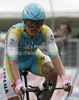 Alexandre Vinokourov of Kazakhstan (Astana) riding during the individual time trial of the final 21st stage of Giro dItalia at Verona. The individual time trial was 15 km long. The final 21st stage of Giro dItalia 2010 at Verona was held on Sunday, 30th of May 2010 in Italy.
