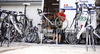 Mechanics of Adria Mobil preparing bikes day before first stage of Tour de Slovenie 2010. Teams are getting ready on start of race in Koper, Slovenia, on Wednesday, 16th of June 2010.

