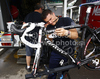 Mechanics of Lampre - NGC team preparing bikes day before first stage of Tour de Slovenie 2010. Teams are getting ready on start of race in Koper, Slovenia, on Wednesday, 16th of June 2010.
