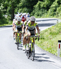 Riders of ISD-Neri leading peloton during first stage of Tour de Slovenie 2010. First stage of 17th Tour de Slovenie 2010 in length of 173km was leading cyclists from Koper, Slovenia, to Medvode, Slovenia. First stage was held on Thursday, 17th of June 2010.
