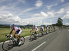 Mauro Da Dalto of Lampre-NGC leading peloton during second stage of Tour de Slovenie 2010. Second stage of 18th Tour de Slovenie 2010 in length of 166km was leading cyclists from Ljubljana, Slovenia, to Villach, Austria. First stage was held on Friday, 18th of June 2010.
