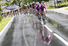 Riders of Lampre-NGC leading peloton during second stage of Tour de Slovenie 2010. Second stage of 18th Tour de Slovenie 2010 in length of 166km was leading cyclists from Ljubljana, Slovenia, to Villach, Austria. First stage was held on Friday, 18th of June 2010.

