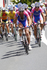 Riders of Lampre-NGC during second stage of Tour de Slovenie 2010. Second stage of 18th Tour de Slovenie 2010 in length of 166km was leading cyclists from Ljubljana, Slovenia, to Villach, Austria. First stage was held on Friday, 18th of June 2010.
