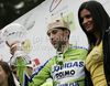 Winner Vincenzo Nibali of Liquigas-Doimo celebrating his victory in third stage of Tour de Slovenie 2010. Third stage of 17th Tour de Slovenie 2010 in length of 171km was leading cyclists from Bled, Slovenia, to Krvavec, Slovenia. Third stage was held on Saturday, 19th of June 2010.

