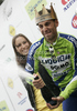 Winner Vincenzo Nibali of Liquigas-Doimo celebrating his victory in third stage of Tour de Slovenie 2010. Third stage of 17th Tour de Slovenie 2010 in length of 171km was leading cyclists from Bled, Slovenia, to Krvavec, Slovenia. Third stage was held on Saturday, 19th of June 2010.
