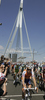 Official start at the Erasmusbrug bridge of the first stage of the 97th Tour de France from Rotterdam (Netherlands) to Bruxelles (Belgium). The stage was 223,5 km long. The first stage of 97th of Tour de France 2010 from Rotterdam to Bruxelles was held on Sunday, 4th of July 2010 in Netherlands and Belgium.

