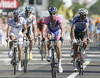 Danilo Hondo of Germany (Lampre - Farnese Vini, in the middle) finishing the first stage of the 97th Tour de France from Rotterdam (Netherlands) to Bruxelles (Belgium). The stage was 223,5 km long. The first stage of 97th of Tour de France 2010 from Rotterdam to Bruxelles was held on Sunday, 4th of July 2010 in Netherlands and Belgium.
