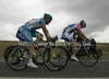 Sebastien Turgot of France (Bbox Bouygues Telecom) and Francesco Gavazzi of Italy (Lampre - Farnese Vini) during the second stage of the 97th Tour de France from Bruxelles to Spa (Belgium). The stage was 201 km long. The second stage of 97th of Tour de France 2010 from Bruxelles to Spa was held on Monday, 5th of July 2010 in Belgium.
