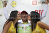 Winner Robert Vrecer of Slovenia (Team Perutnina Ptuj) at the flower ceremony of the first stage of Tour de Slovenie 2011. The first stage / prologue was 6,6 km long and it was held on Thursday, 16th of June, 2011 in Ljubljana, Slovenia.
