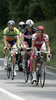 Nik Burjek of Slovenia (Team Sava Kranj), Andrej Rajsp of Slovenia (Team Radenska) and Francesco Di Paolo of Italy (Team Acqua & Sapone) riding during the second stage of Tour de Slovenie 2011. The second stage from Koper to Nova Gorica was 189,6 km long and it was held on Friday, 17th of June, 2011 in Slovenia.
