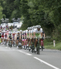 Team Perutnina Ptuj riding during the second stage of Tour de Slovenie 2011. The second stage from Koper to Nova Gorica was 189,6 km long and it was held on Friday, 17th of June, 2011 in Slovenia.
