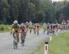 In front Jure Zrimsek of Slovenia (Team Sava Kranj) riding during the third stage of Tour de Slovenie 2011. The third stage from Trzic to Golte was 170,6 km long and it was held on Saturday, 18th of June, 2011 in Slovenia.

