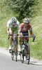 Matej Mugerli of Slovenia (Team Perutnina Ptuj) and Kristjan Durasek of Croatia (Team Loborika Favorit Team) riding during the third stage of Tour de Slovenie 2011. The third stage from Trzic to Golte was 170,6 km long and it was held on Saturday, 18th of June, 2011 in Slovenia.
