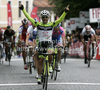 Winner Andrea Guardini of Italy (Team Farnese Vini-Neri Sottoli) riding during the fourth stage of Tour de Slovenie 2011. The fourth stage from Ptuj to Novo mesto was 181 km long and it was held on Sunday, 19th of June, 2011 in Slovenia.
