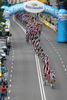 Peloton during first stage of Tour de Pologne. First stage in length of 101.5km was leading cyclists from Pruszkow, Poland, to Warsaw, Poland, and was held on 31st of July 2011.
