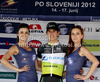 Winner Daryl Impey of South Africa (Orica Green Edge) at the flower ceremony of the second stage of Tour de Slovenie 2012. The second stage from Kocevje to Metlika was 177,4 km long and it was held on Friday, 15th of June, 2012 in Slovenia.
