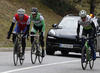 Radoslav Rogina of Croatia (Team Adria Mobil), Matej Marin of Slovenia (Team RC Arbo Wels Gourmetfein) and Remco Broers of Netherlands (Team Vorarlberg) are riding at cycling race of the 15th Grand prix Sencur 2013. Cycling race of 15th Grand prix Sencur was held on Sunday, 7th of April, 2013 in Sencur, Slovenija

