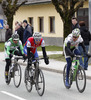 Matej Marin of Slovenia (Team RC Arbo Wels Gourmetfein), Radoslav Rogina of Croatia (Team Adria Mobil) and Remco Broers of Netherlands (Team Vorarlberg) are riding at cycling race of the 15th Grand prix Sencur 2013. Cycling race of 15th Grand prix Sencur was held on Sunday, 7th of April, 2013 in Sencur, Slovenija
