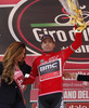 Cadel Evans of Australia (BMC Racing Team) in the red jersey as the best rider in points classification at flower ceremony of the stage 10 of the Giro di Italia 2013 from Cordenons to Altopiano di Montario. The stage 10 from Cordenons to Altopiano di Montario was 167 km long and it was held on Tuesday, 14th of May 2013 in Italy.
