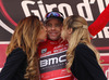 Cadel Evans of Australia (BMC Racing Team) in the red jersey as the best rider in points classification at flower ceremony of the stage 10 of the Giro di Italia 2013 from Cordenons to Altopiano di Montario. The stage 10 from Cordenons to Altopiano di Montario was 167 km long and it was held on Tuesday, 14th of May 2013 in Italy.
