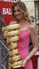 Italian model presenting the Giro 2013 trophy at the start of the stage 11 of the Giro di Italia 2013 from Tarvisio to Vajont (Erto e Casso). The stage 11 from Tarvisio to Vajont (Erto e Casso) was 182 km long and it was held on Wednesday, 15th of May 2013 in Italy.
