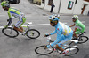 Cristiano Salerno of Italy (Team Cannondale) and Fabio Aru of Italy (Astana Pro Team) at the start of the stage 11 of the Giro di Italia 2013 from Tarvisio to Vajont (Erto e Casso). The stage 11 from Tarvisio to Vajont (Erto e Casso) was 182 km long and it was held on Wednesday, 15th of May 2013 in Italy.
