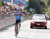 Winner Ramunas Navardauskas of Lithuania (Team Garmin Sharp) finishing the stage 11 of the Giro di Italia 2013 from Tarvisio to Vajont (Erto e Casso). The stage 11 from Tarvisio to Vajont (Erto e Casso) was 182 km long and it was held on Wednesday, 15th of May 2013 in Italy.

