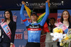 Winner Ramunas Navardauskas of Lithuania (Team Garmin Sharp) at the flower ceremony of the stage 11 of the Giro di Italia 2013 from Tarvisio to Vajont (Erto e Casso). The stage 11 from Tarvisio to Vajont (Erto e Casso) was 182 km long and it was held on Wednesday, 15th of May 2013 in Italy.
